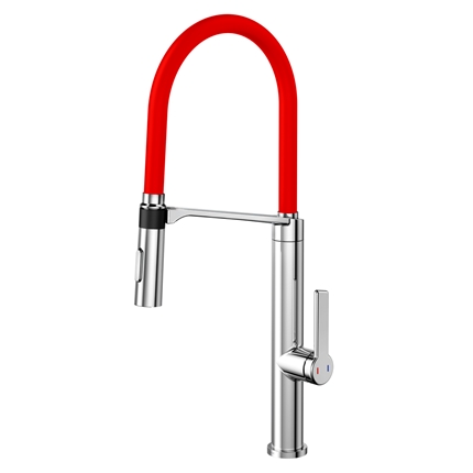 MISTURADOR DOCOL DOC MONOCOMANDO DE COZINHA CROMADO/VERMELHO