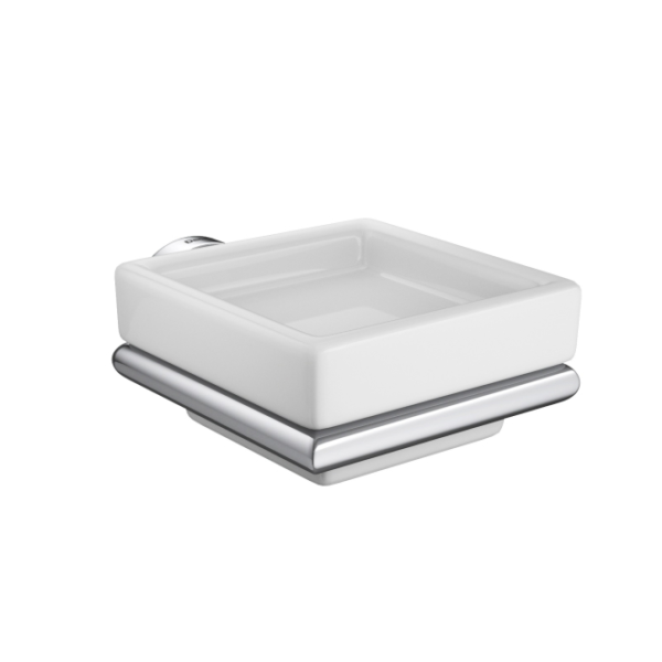 SABONETEIRA DECA EM LOUÇA QUADRATTA CROMADA