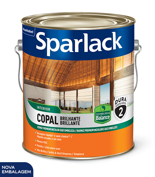 VERNIZ SPARLACK COPAL BALANC BRILHANTE 3,6L INCOLOR